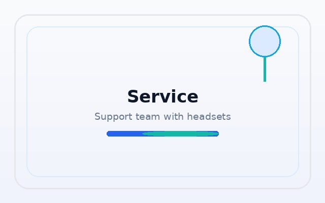 Customer support team working at desks with headsets in a bright office